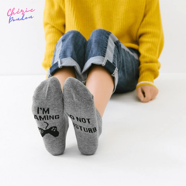 Chaussettes hiver Gaming - Gris cheriedoudou