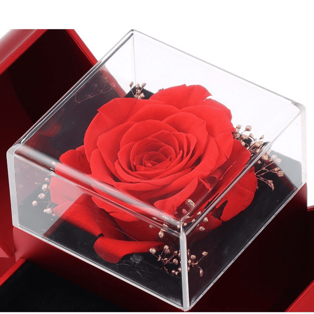 Coffret rose éternelle avec bijoux Cheriedoudou - cadeau couple
