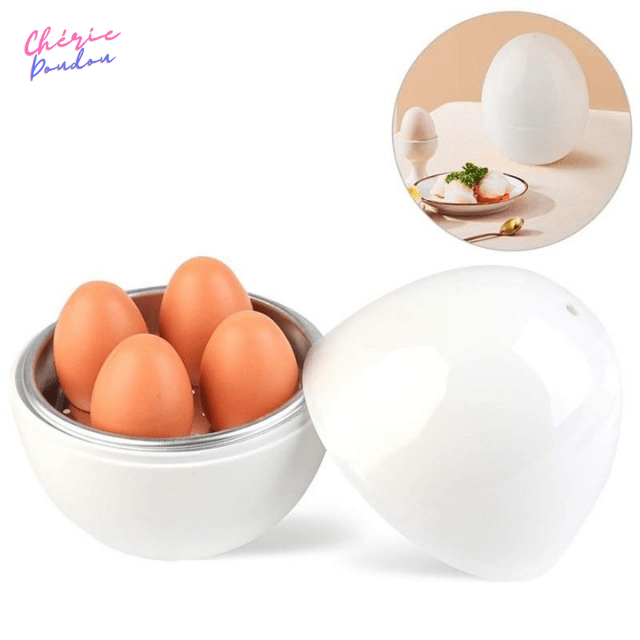 Cocedor de huevos para microondas, con capacidad para 4 huevos.