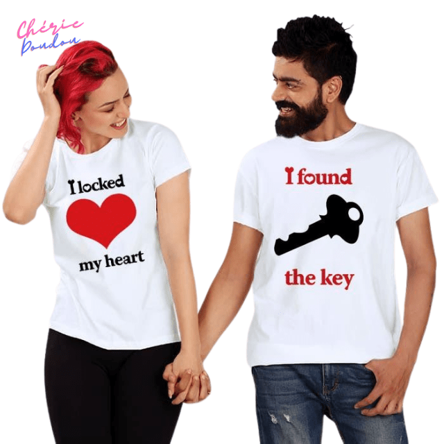 T-shirts couple I locked my heart cheriedoudou