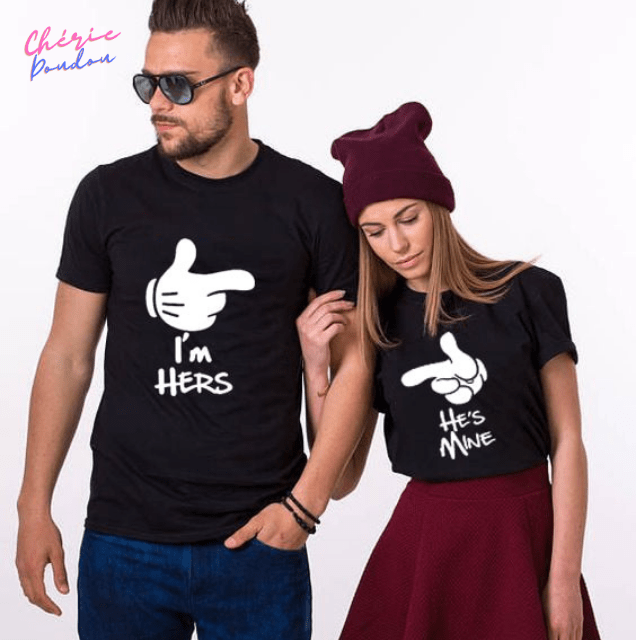 T-shirts couple I'm Hers/ He's Mine cheriedoudou