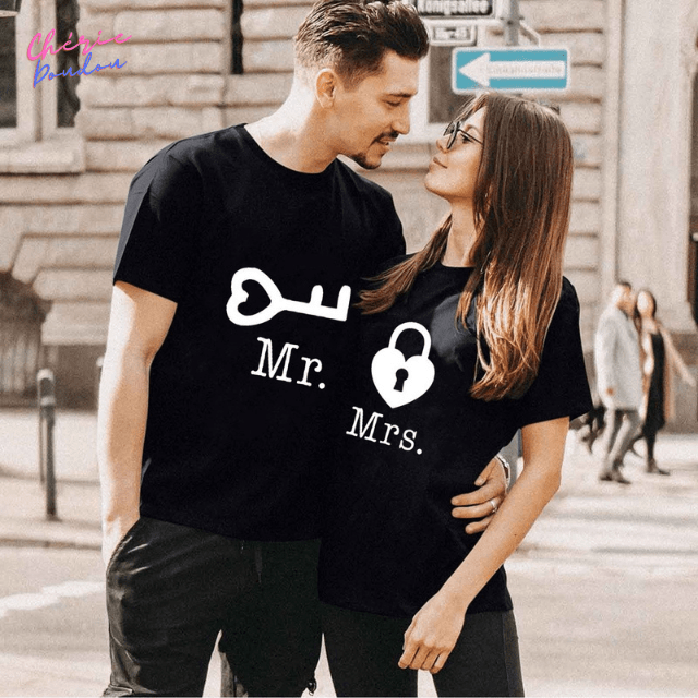 T-shirts couple Mr & Mrs cheriedoudou