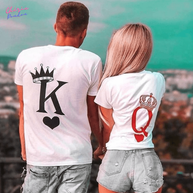 T-shirts couple Queen/King cheriedoudou